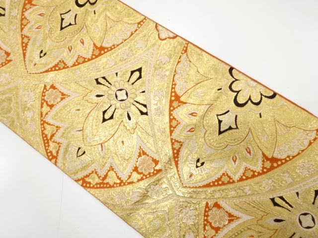 JAPANESE KIMONO / ANTIQUE FUKURO OBI / WOVNE FLORAL SARASA